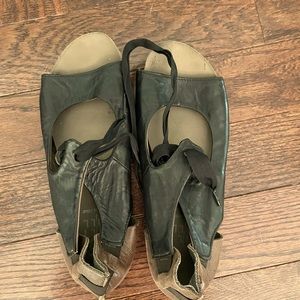 Real leather black sandals -made in Italy
